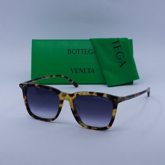 Bottega Veneta BV0251SA 005 Square Sunglasses - Havana/Blue - Picture 1 of 10
